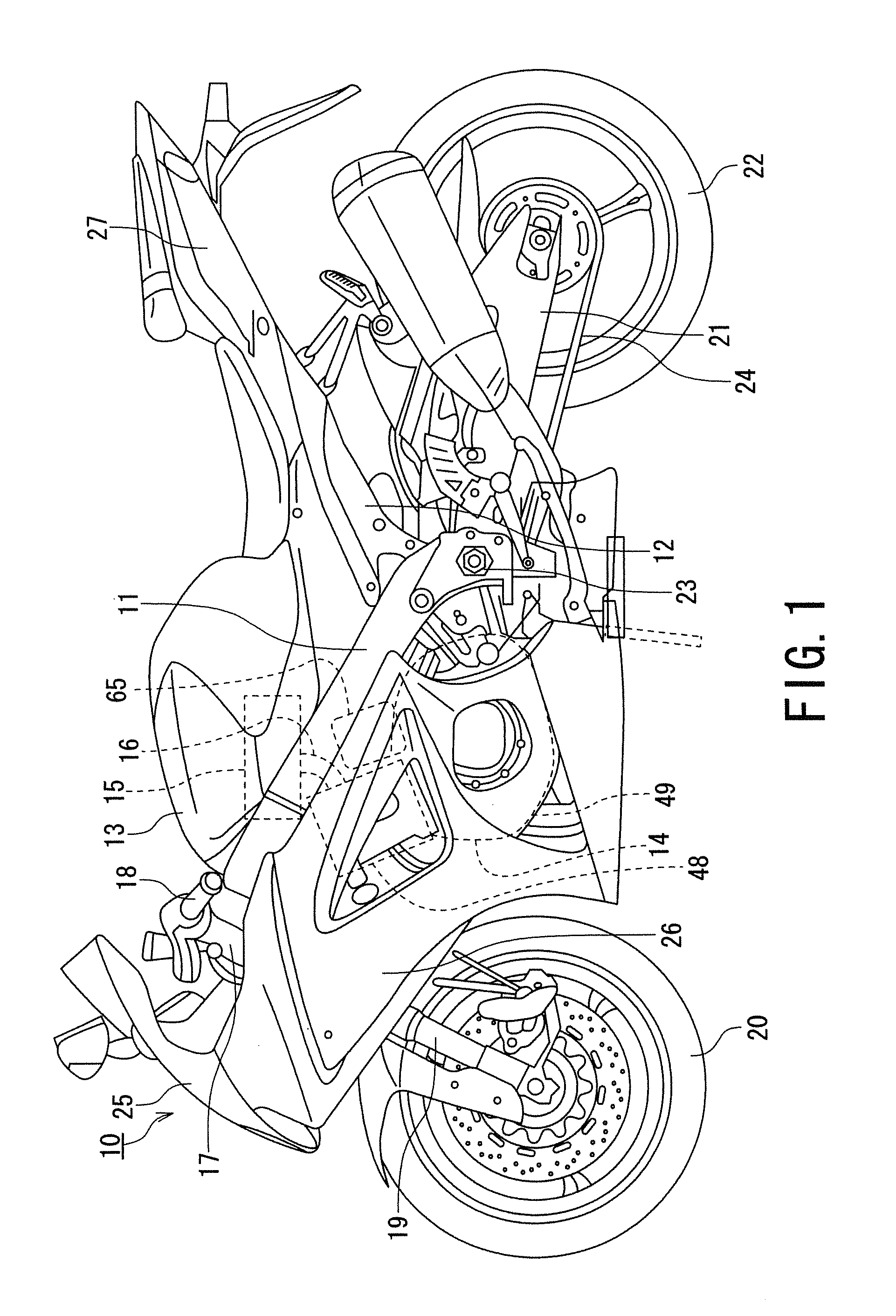 Canister device for motorcycle