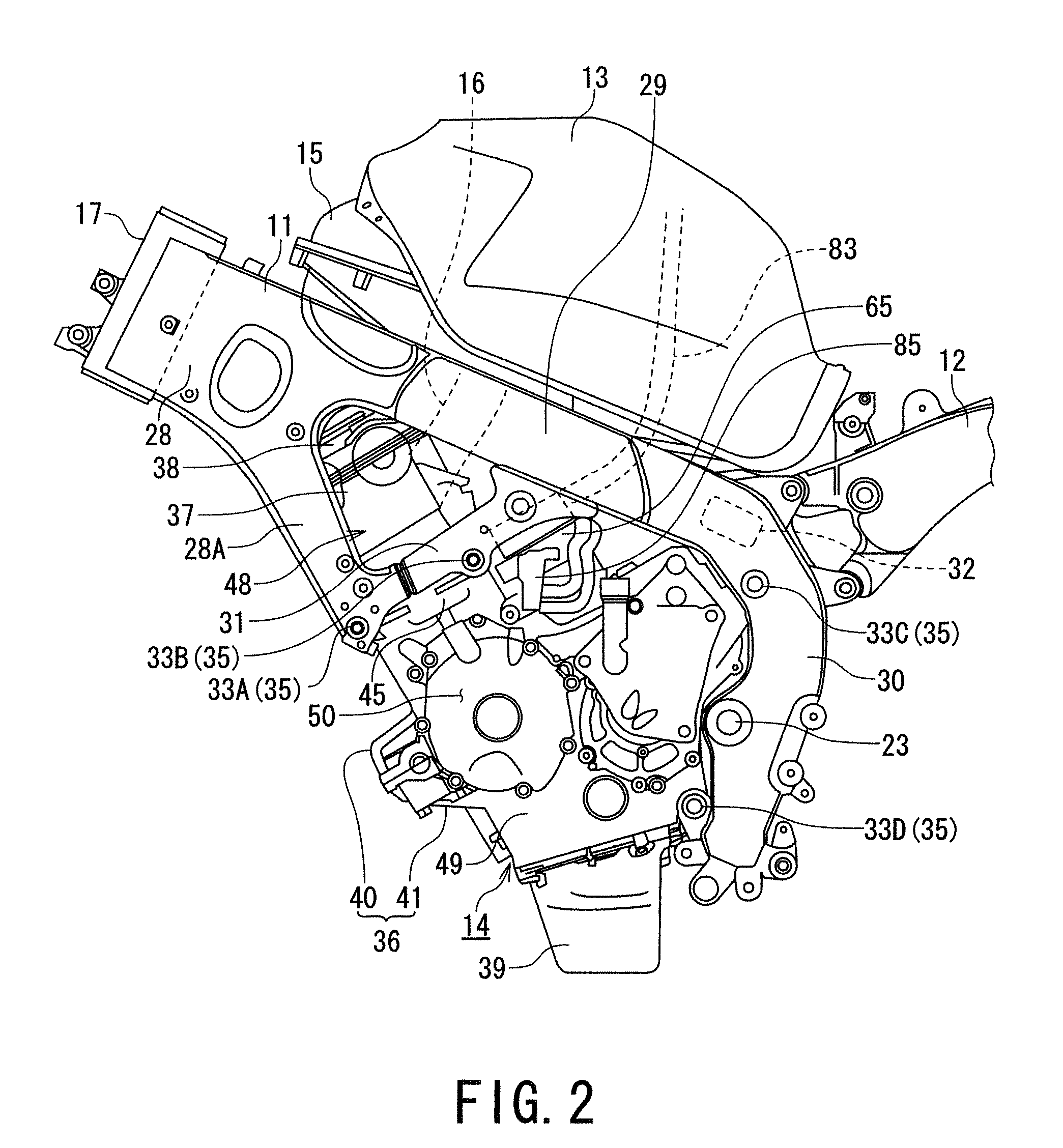 Canister device for motorcycle