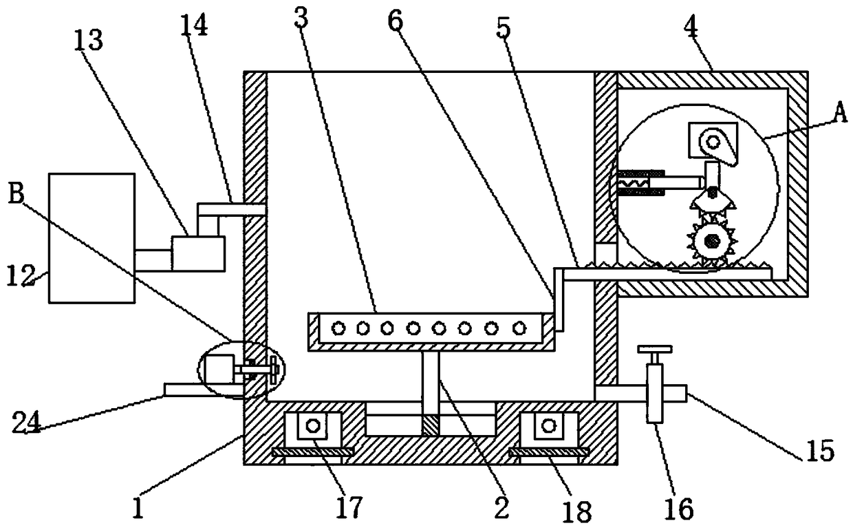 Acid pickling device for cotton knitted fabric