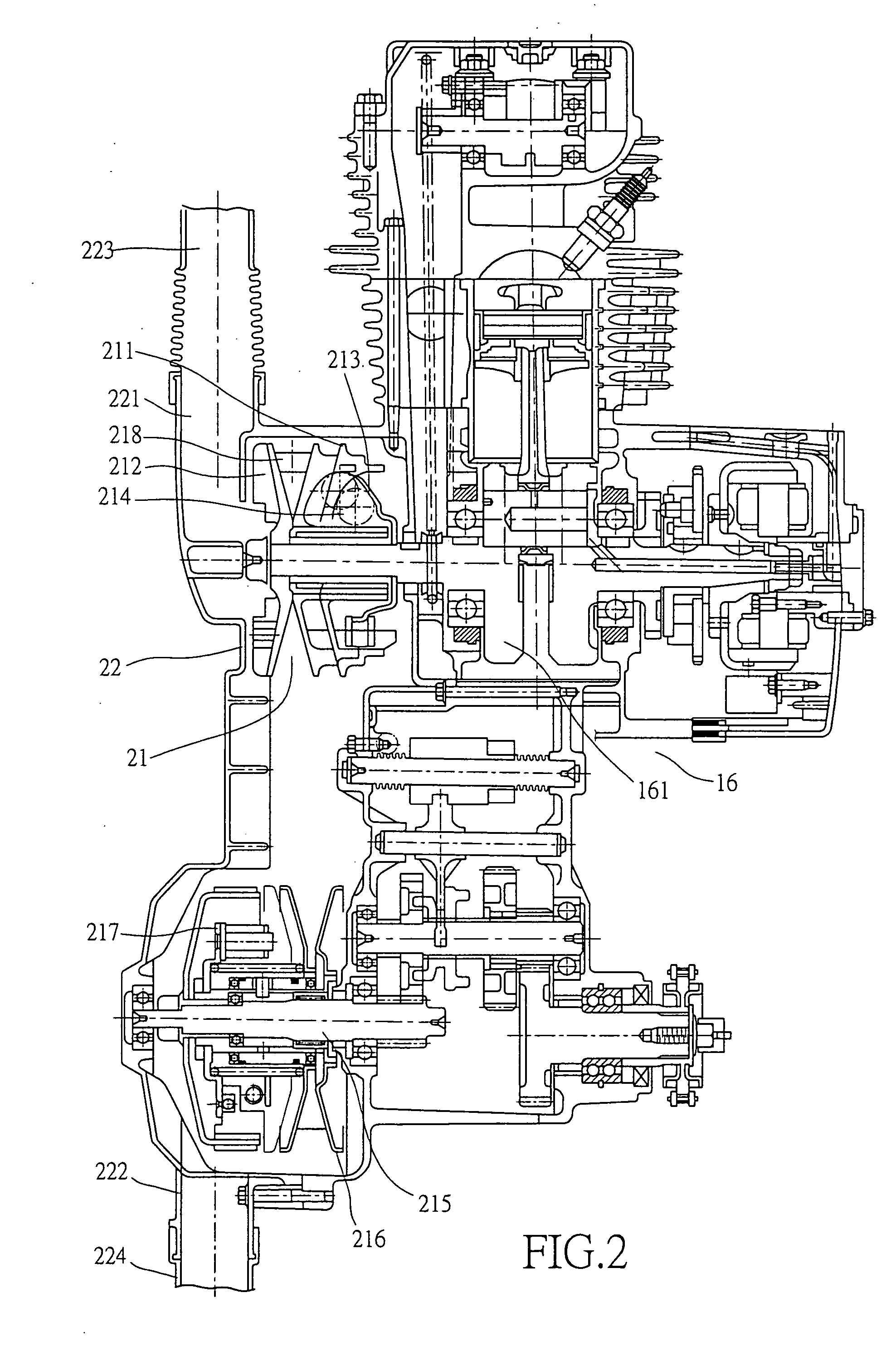 Cooling structure for a continuous variation transmission system of an all-terrain vehicle