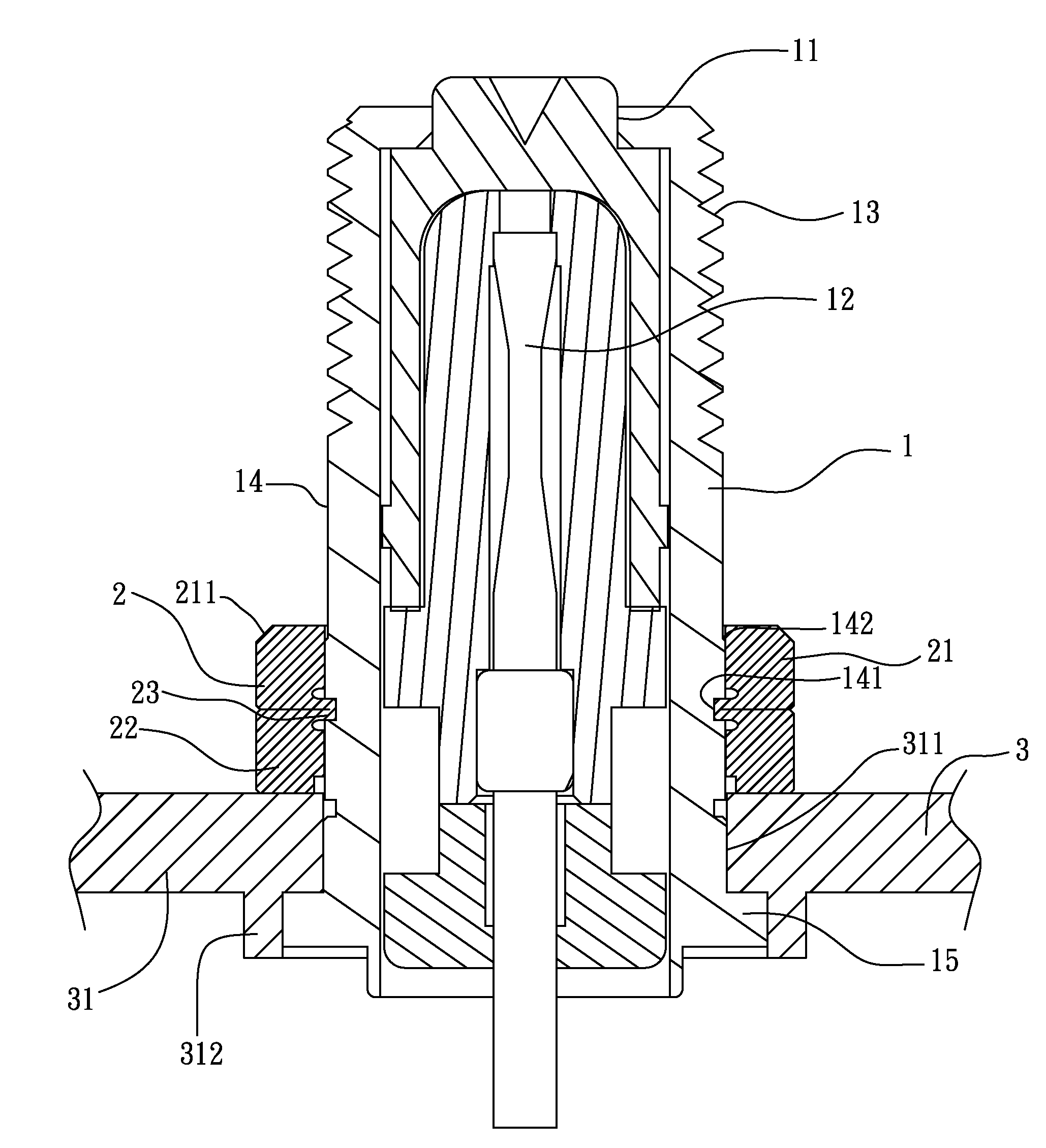 Fastening structure of signal connector