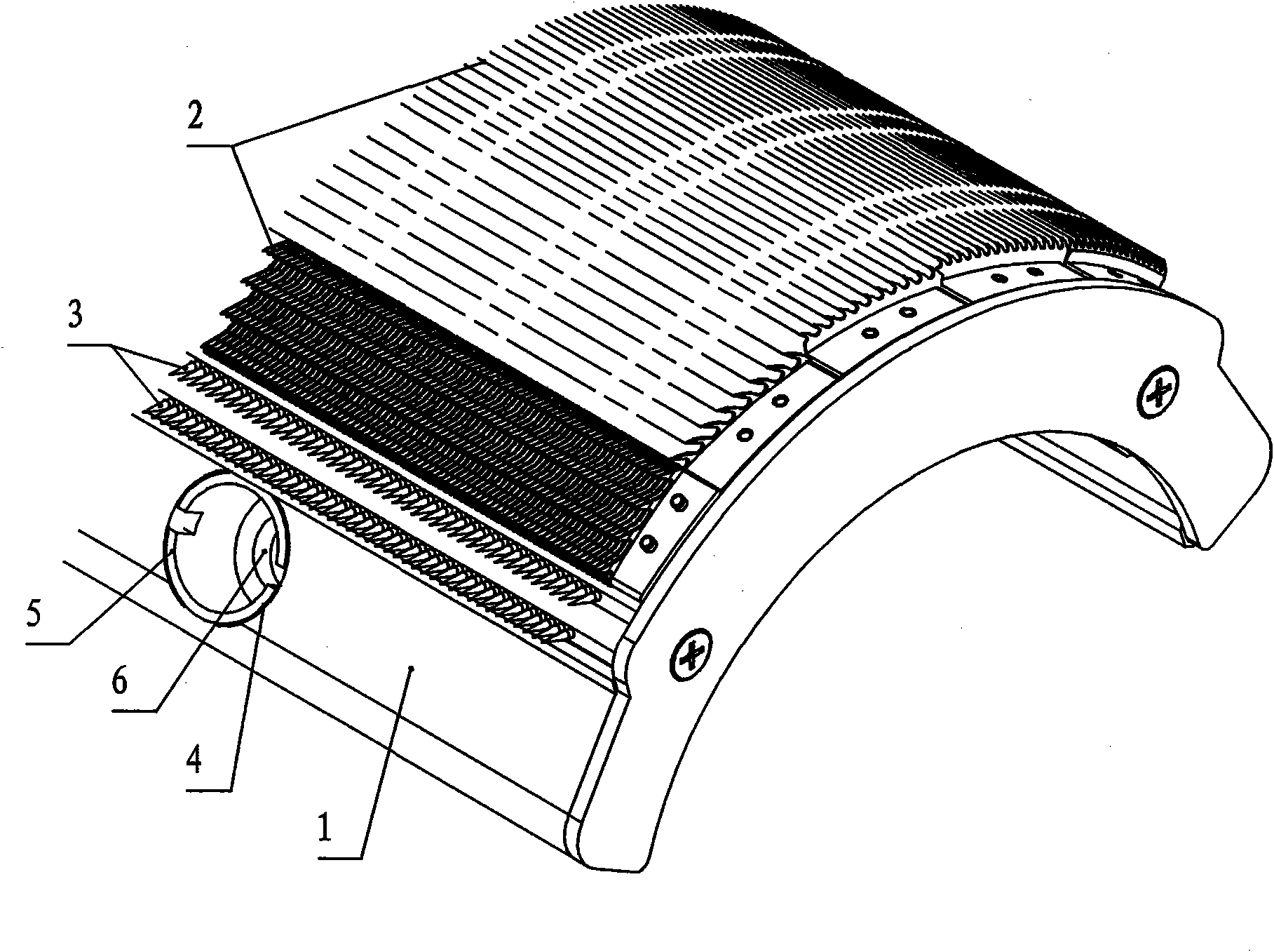 Comb pin saw tooth cylinder of cotton comber