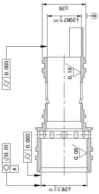 Method for processing steel member bush step holes with guaranteed coaxiality