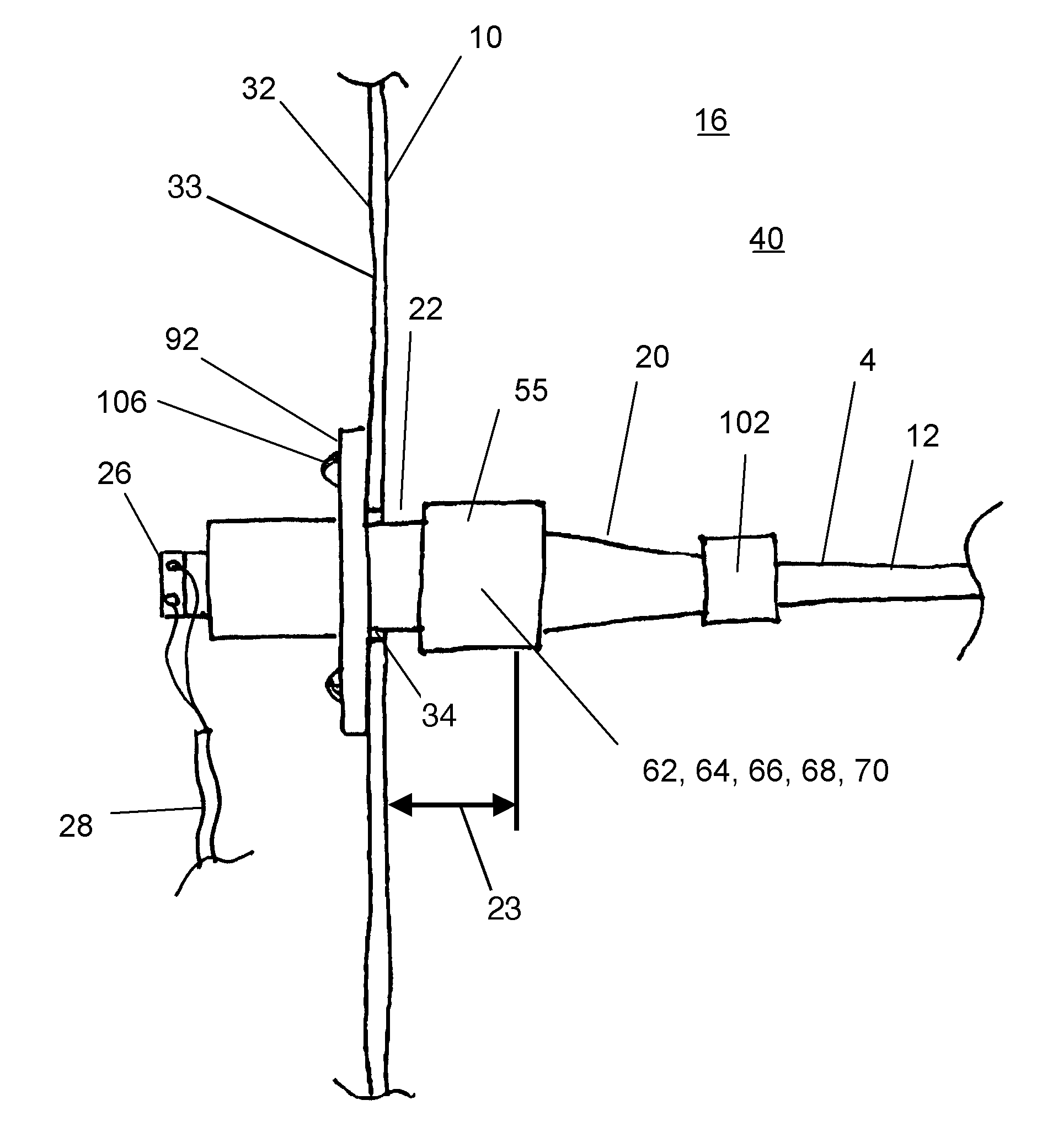 Duct averaging sensor having a connector