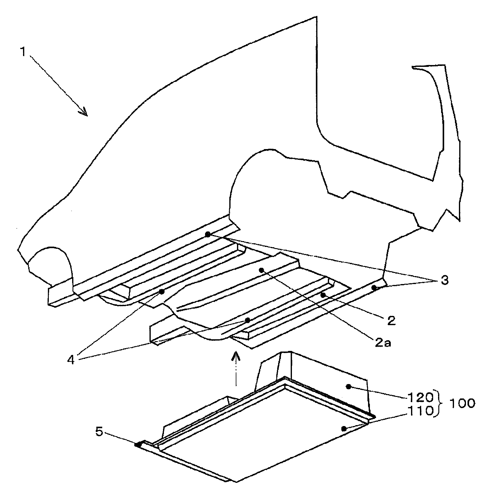 Battery mounting structure for vehicle