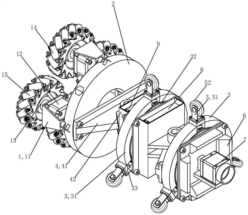 Turnable cable duct inspection device