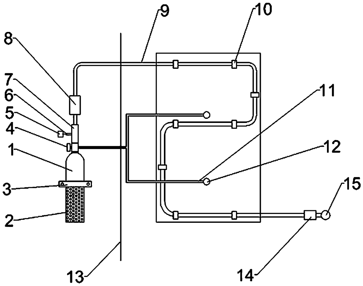 Automobile-mounted automatic powder extinguishing device