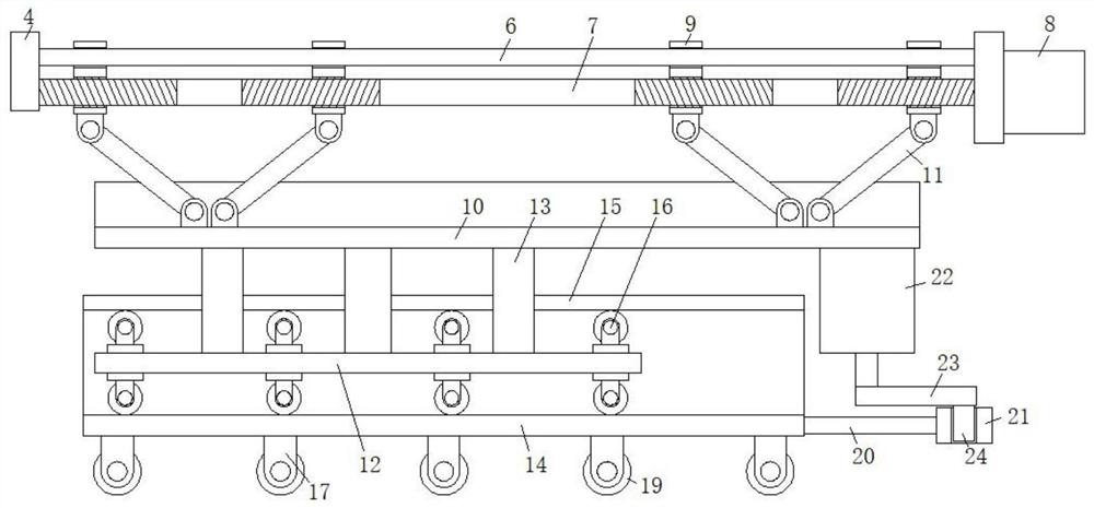 Rolling device used for manufacturing of composite boards for treadmill