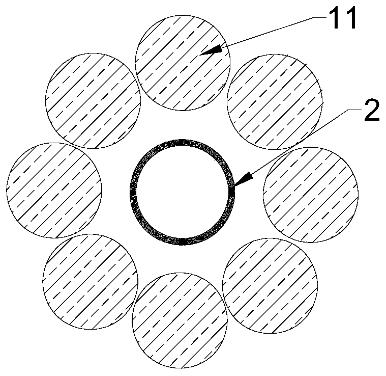 Multi-section type hollow grouting cable anchor and supporting method