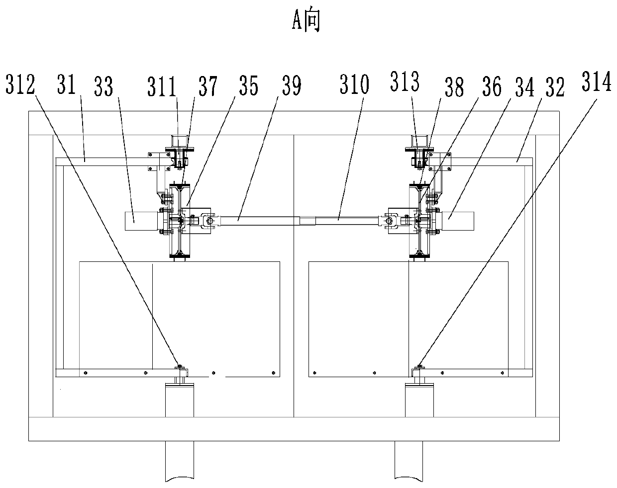 Double-row self-propelled flax extraction machine and hydraulic transmission system thereof