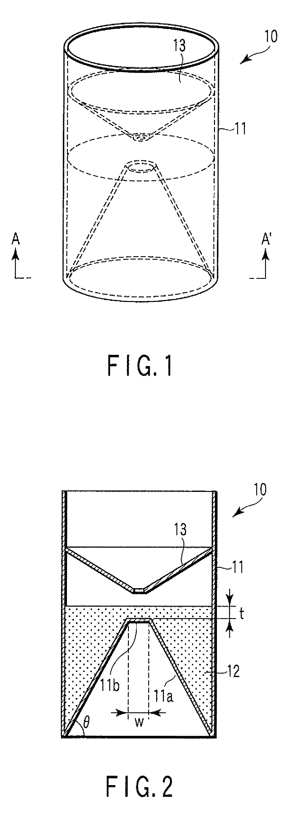 Particle agglutination-evaluating container