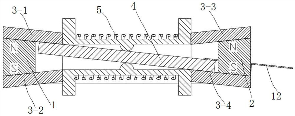 Two-end double-magnet self-generating device and wireless switch applying same