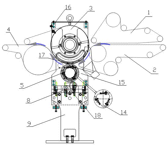 Device for cutting off diaper finished product with elastomer and method for preventing displacement of cut-off diaper finished product