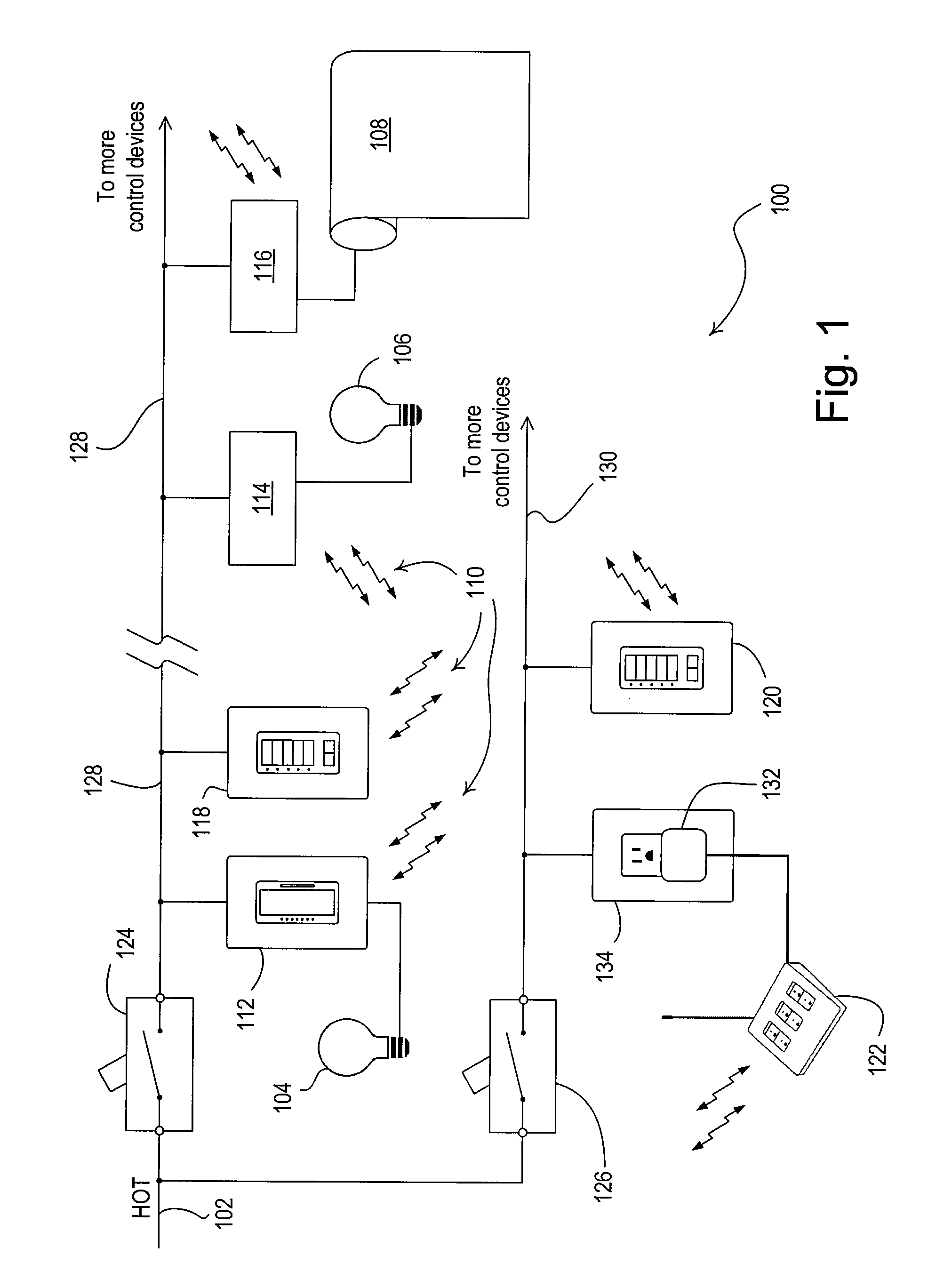 Procedure for addressing remotely-located radio frequency components of a control system