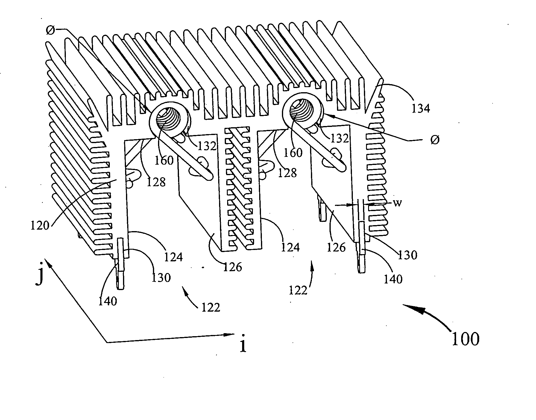 Configurable heat sink with matrix clipping system