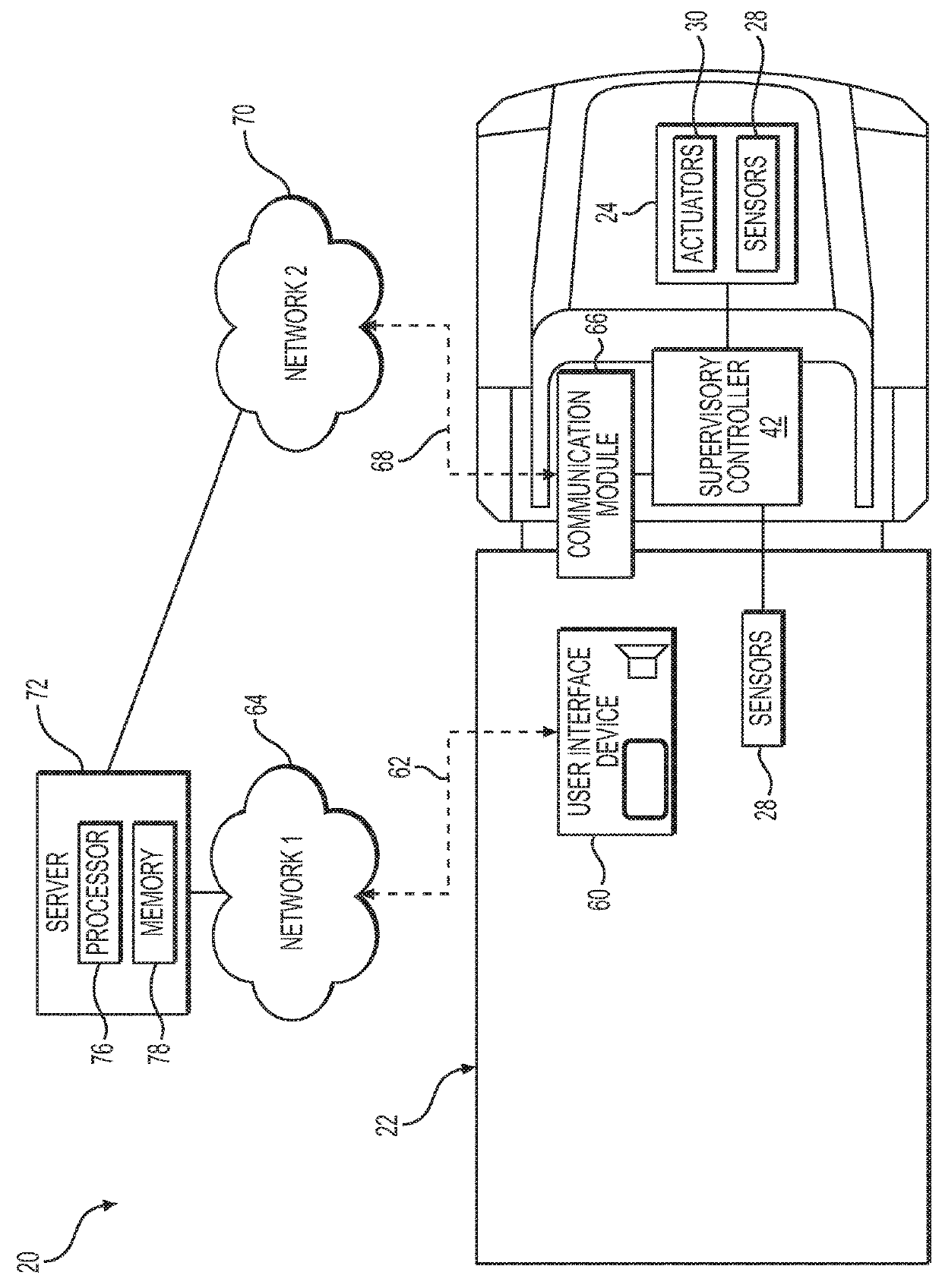 Distributed system and method for monitoring vehicle operation