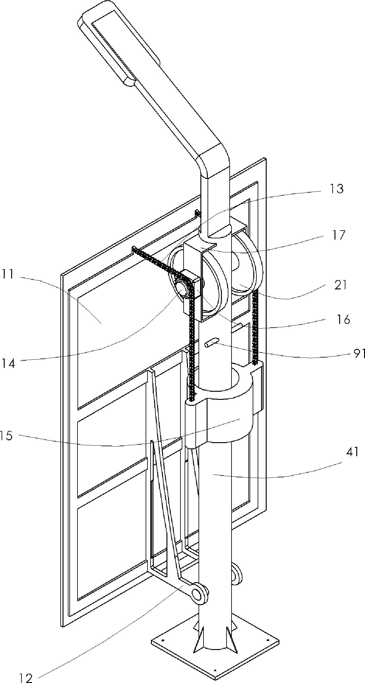 Self-electricity-generation type railway lamps taking suction force as electricity generation power