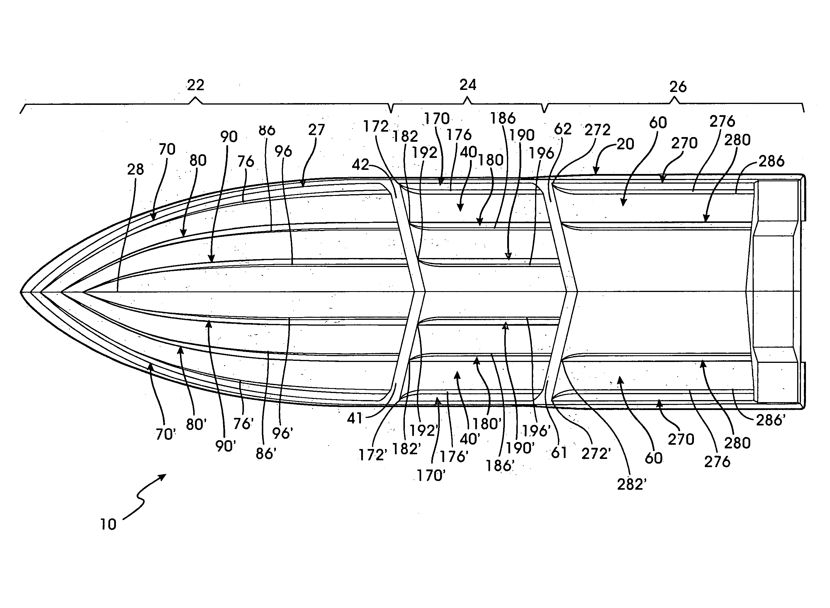 Levitation and stabilizing hull system