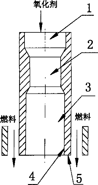 Gas-gas nozzle with constriction section