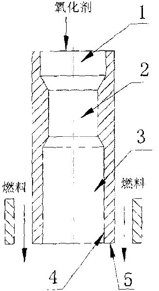 Gas-gas nozzle with constriction section