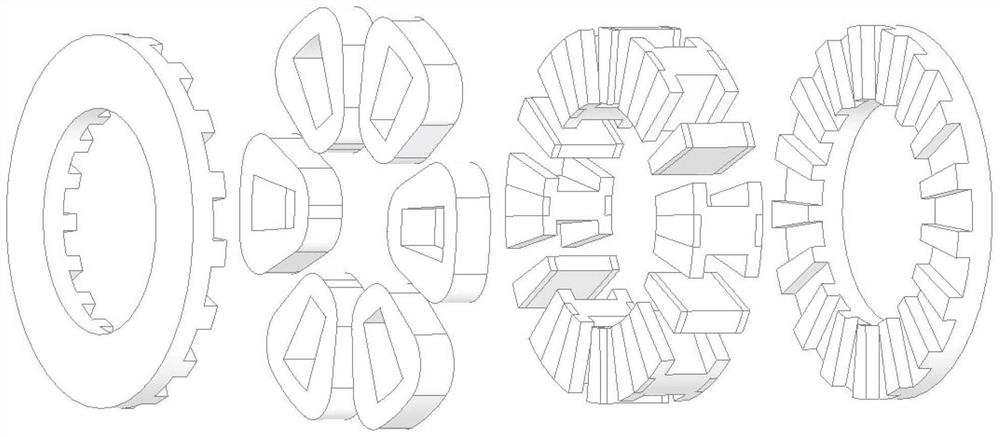 Axial magnetic field stator yoke-free magnetic flux reverse permanent magnet motor