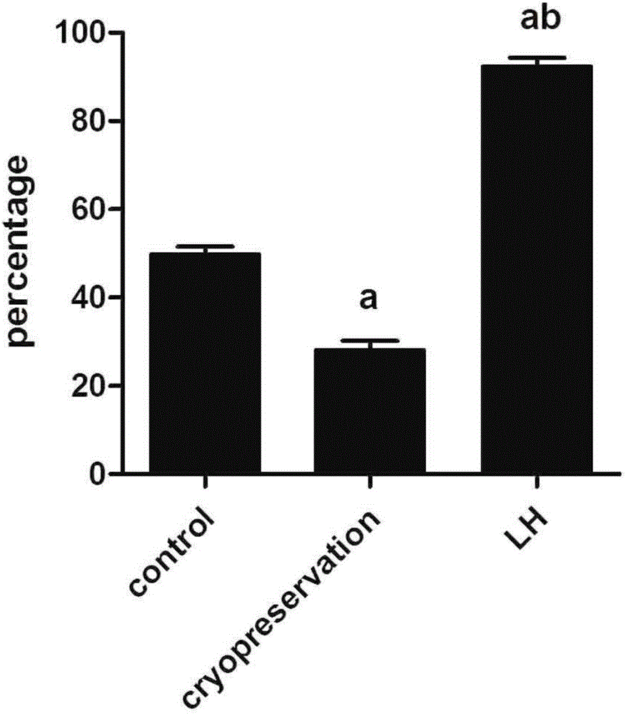 Ovary vitrification cryopreservation method under intervention of luteinizing hormone