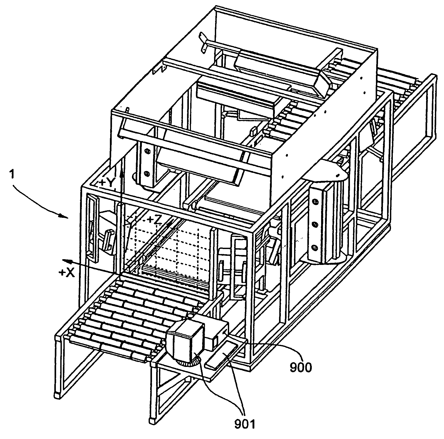 Automated method of and system for dimensioning objects over a conveyor belt structure by applying contouring tracing, vertice detection, corner point detection, and corner point reduction methods to two-dimensional range data maps of the space above the conveyor belt captured by an amplitude modulated laser scanning beam