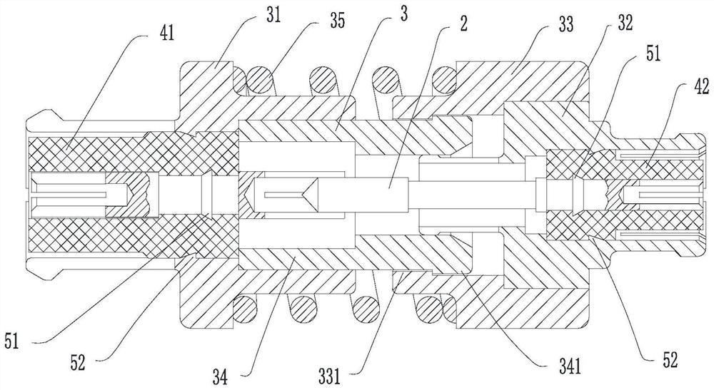 Floating type millimeter wave radio frequency coaxial adapter