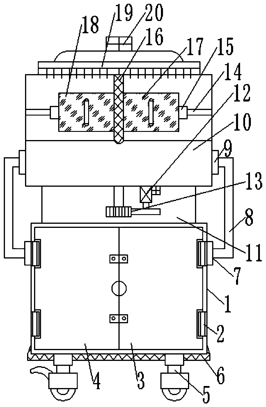 A classification storage device for products used in the production of electronic products