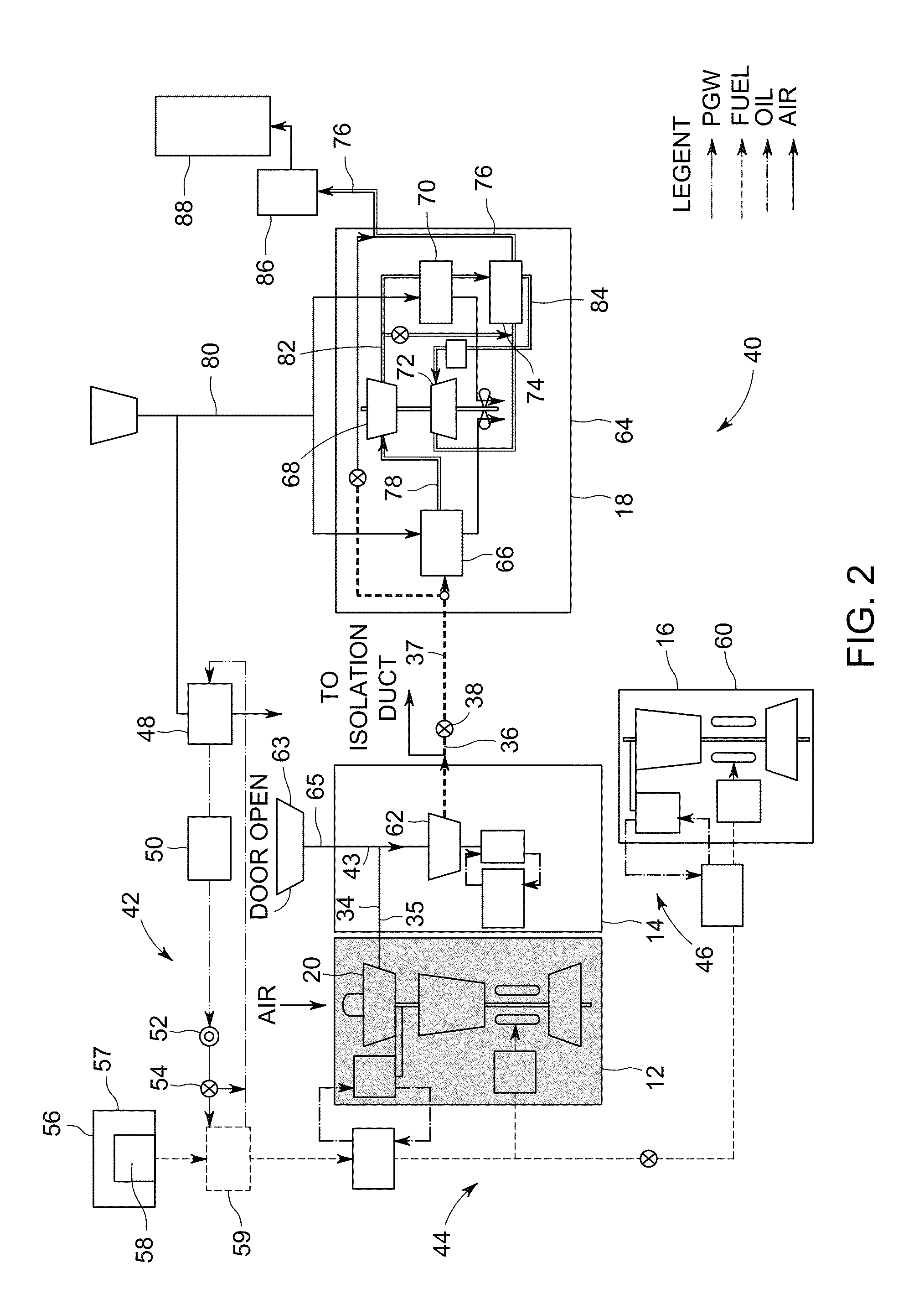 Aircraft energy management system including engine fan discharge air boosted environmental control system