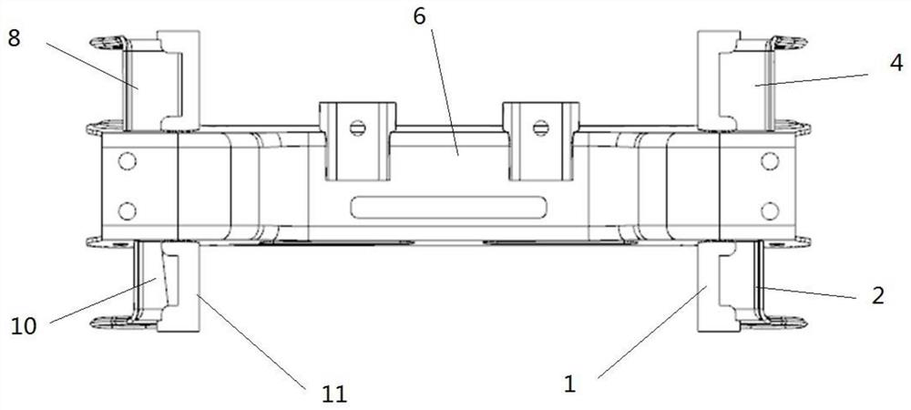 I-shaped front auxiliary frame with simple and stable structure for electric vehicle