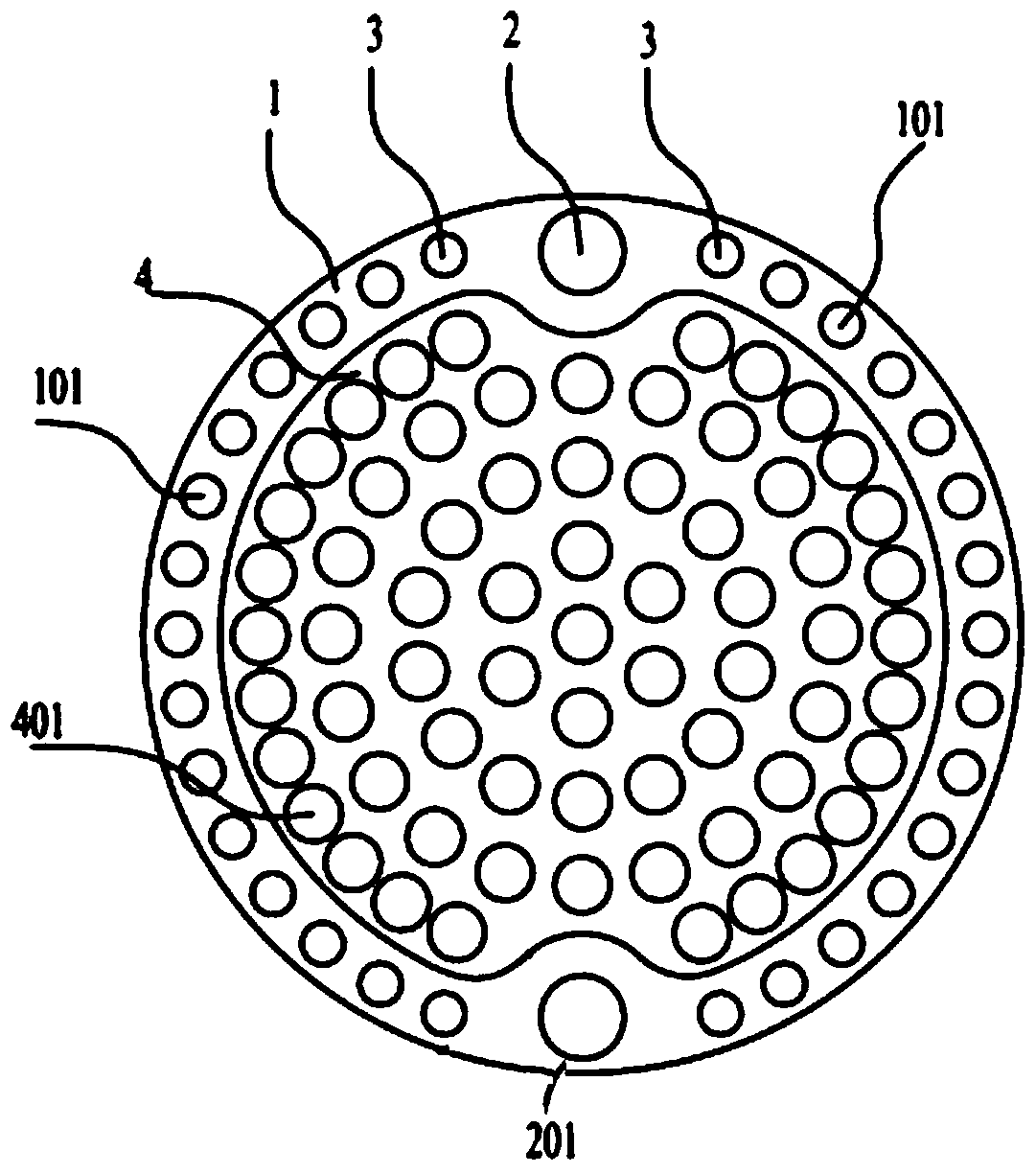 Drag line array wiring structure