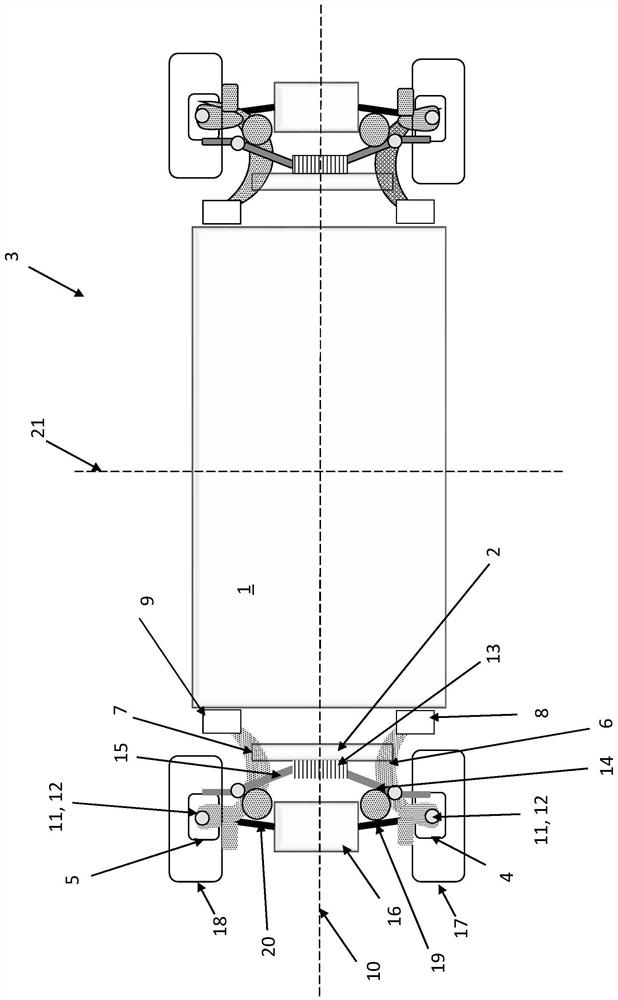 Twist-beam axle for electrically driven motor vehicle