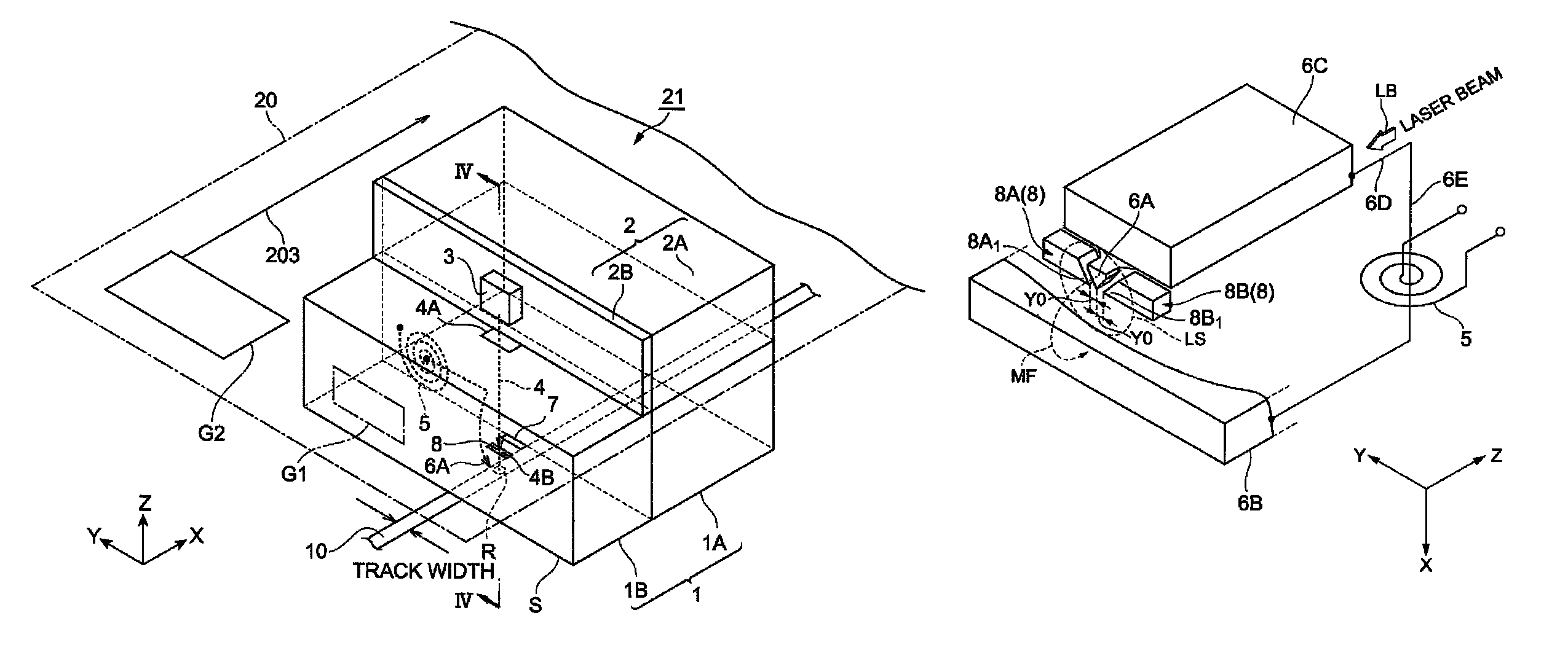 Thermally assisted magnetic head having main pole arranged between near-field light-generating portions and manufacturing method of same