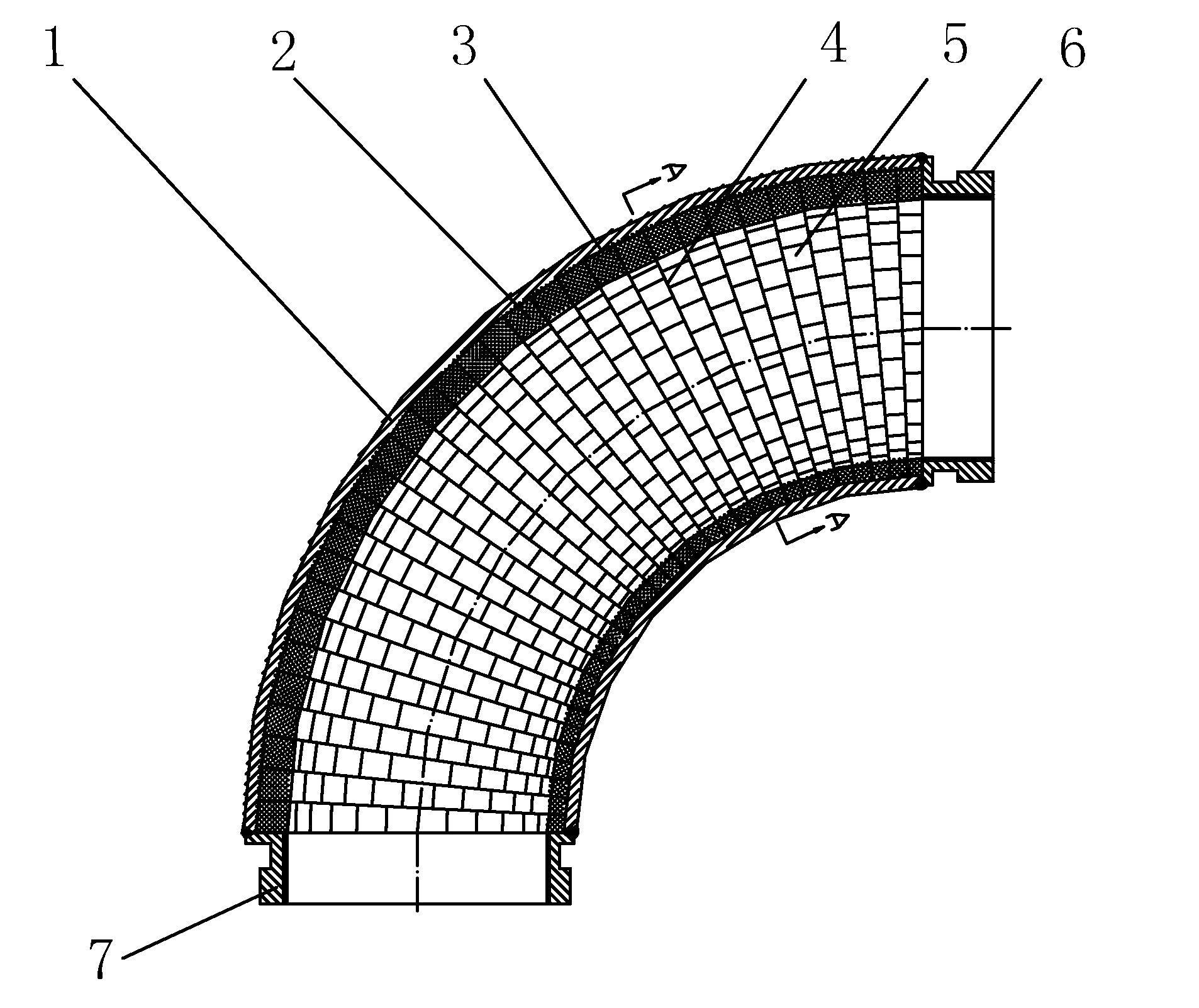 Abrasion-resistant ceramic elbow