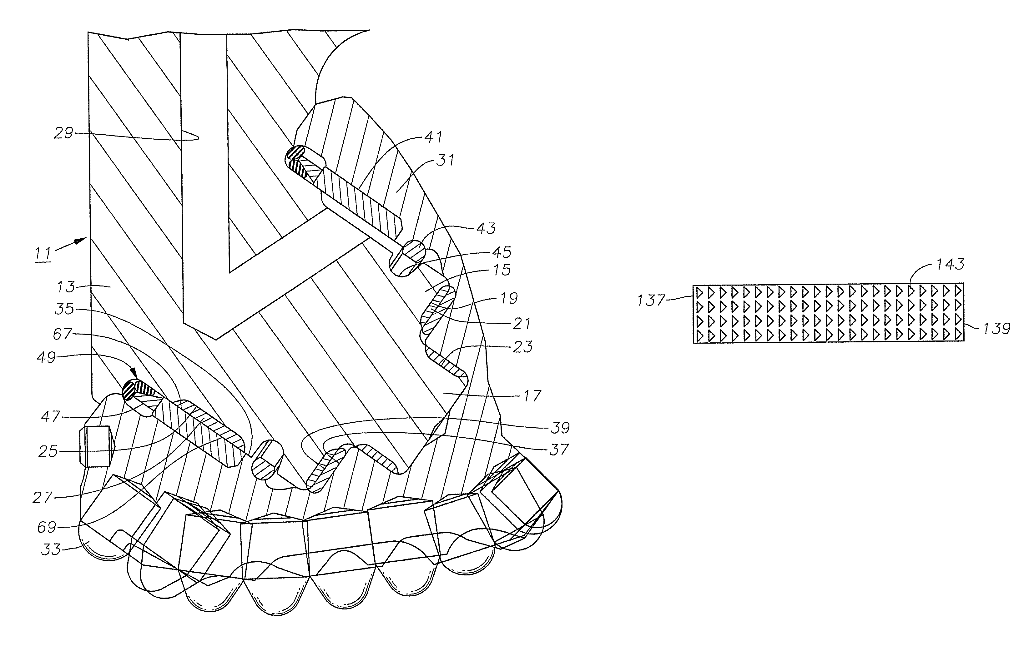 Surface textures for earth boring bits