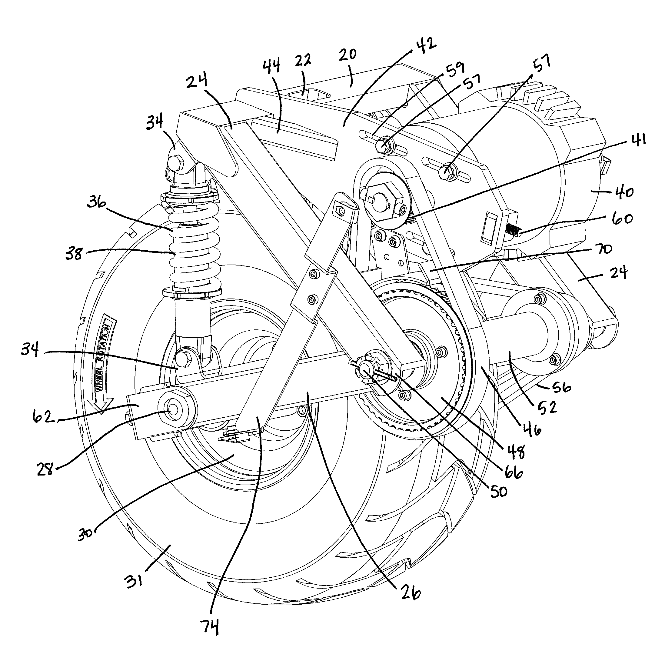 Drive wheel suspension