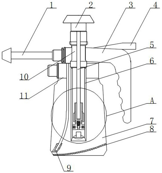 Gardening sprayer with pressure relief function