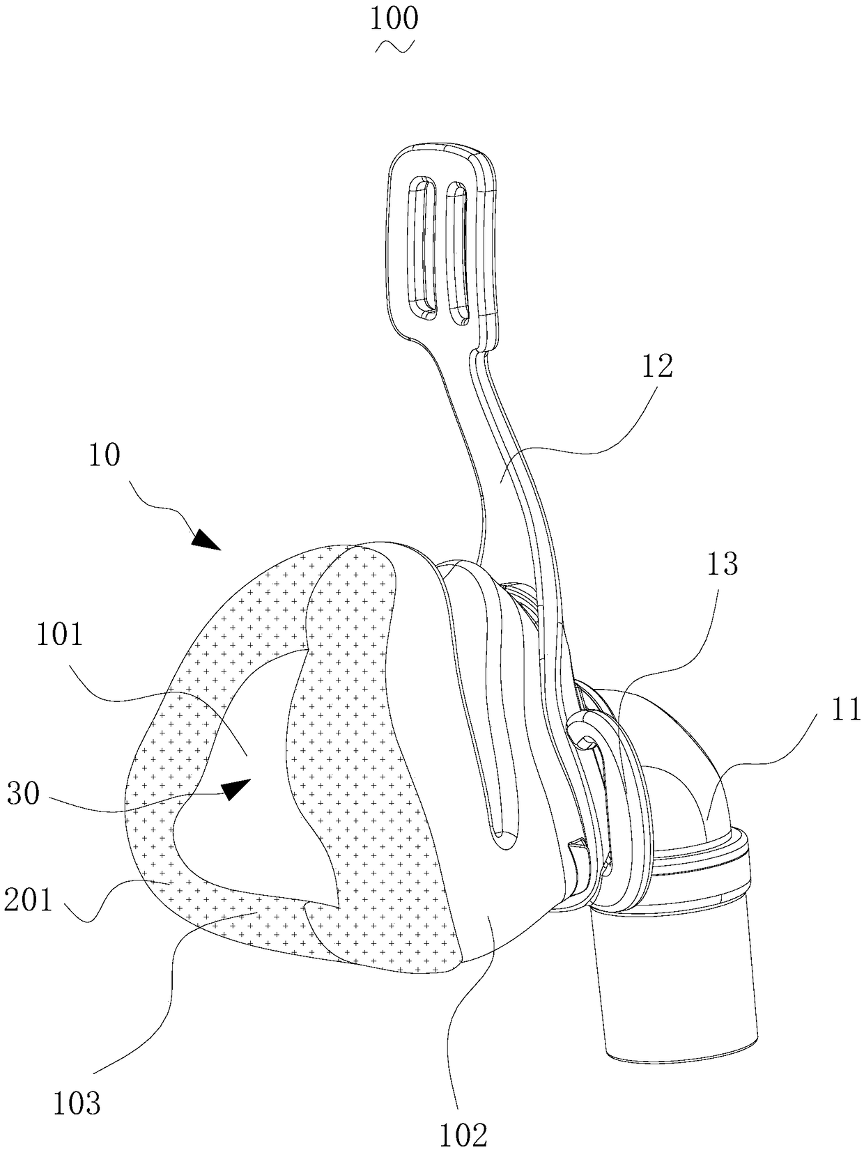 Respiratory housing structure and respiratory interface connector