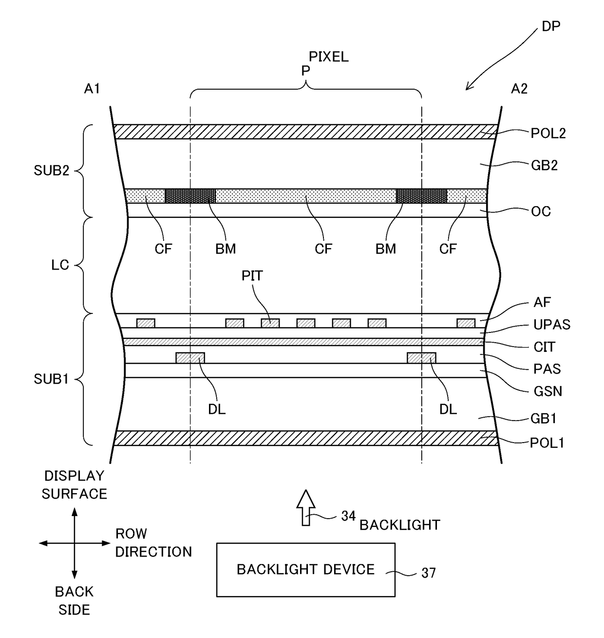 Display device, brightness defect correction method for display device, and brightness defect correction device for display device