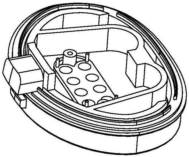 Four-direction spring buckle and four-direction synchronous advancing and retreating method