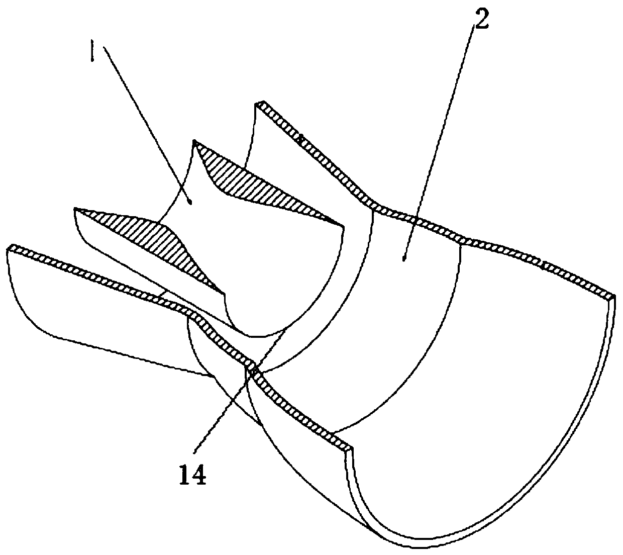 An ejector nozzle with double bell-shaped ejector sleeves