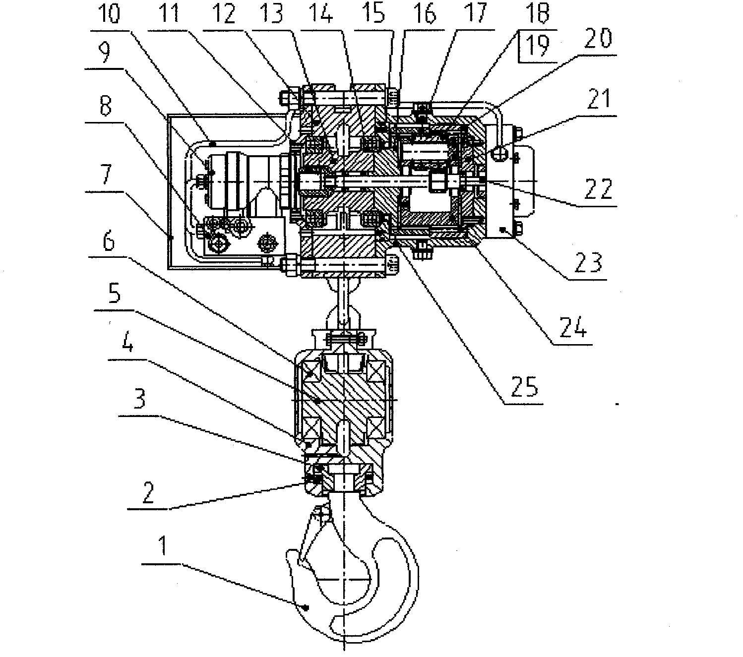 Chain-type hydraulic hoist for lifting