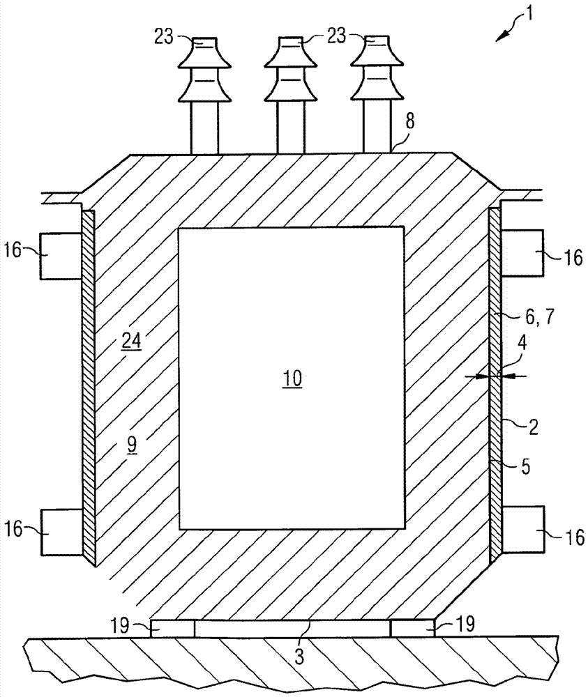 Tanks for transformers or inductors filled with liquids