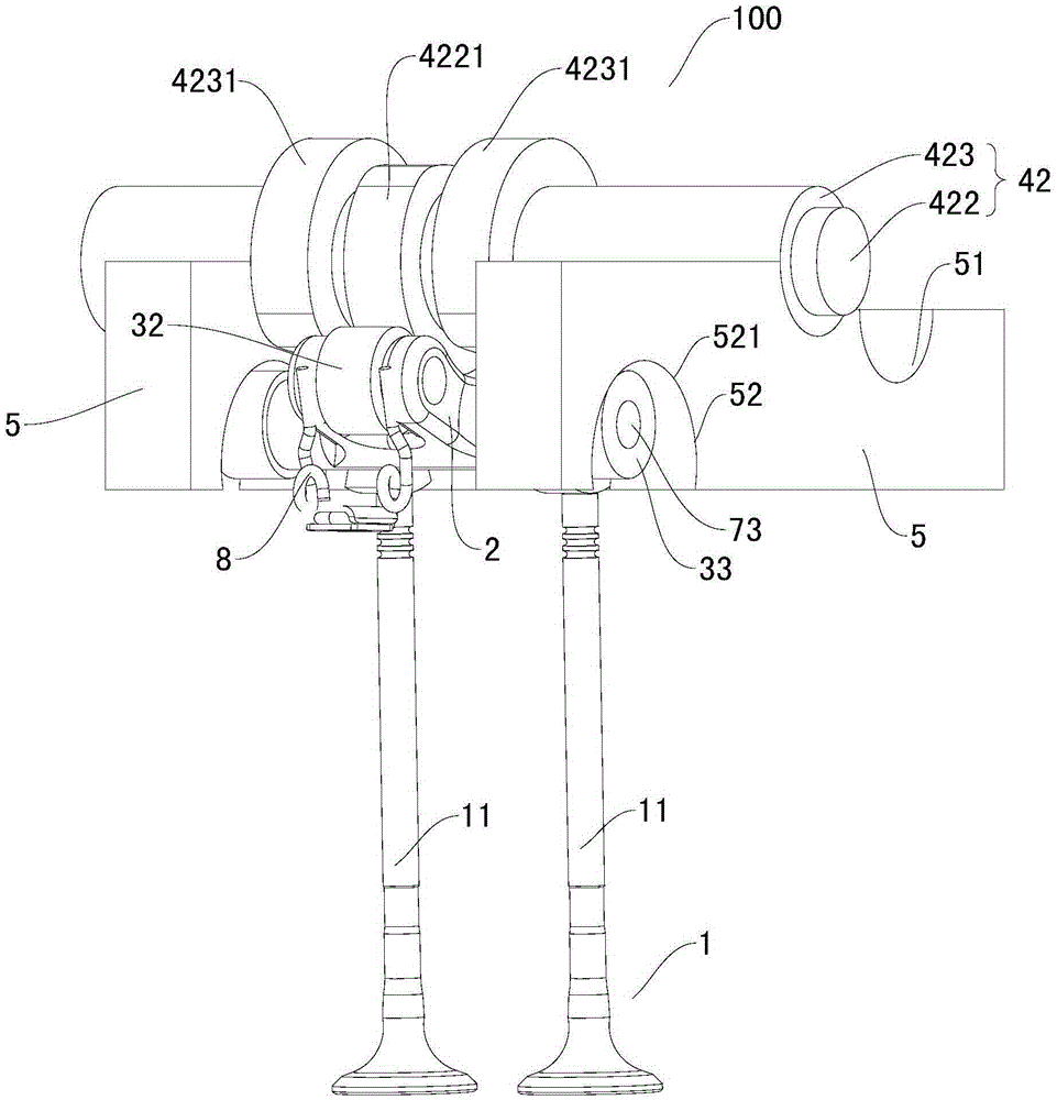 Valve train for engine and vehicle with same