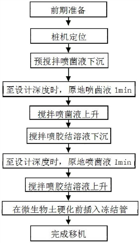 Frozen microorganism soil mixing pile