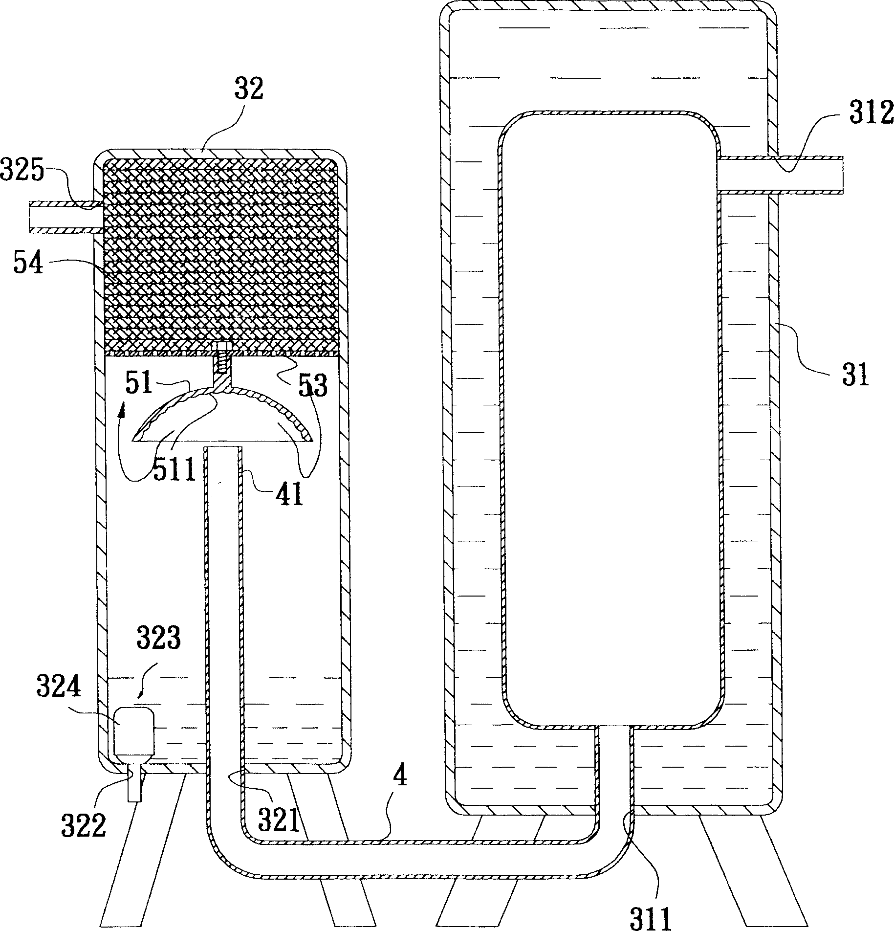 Gas-liquid separation for compressed air method and device