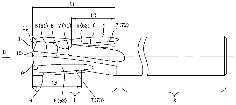 Flat-end vertical milling cutter