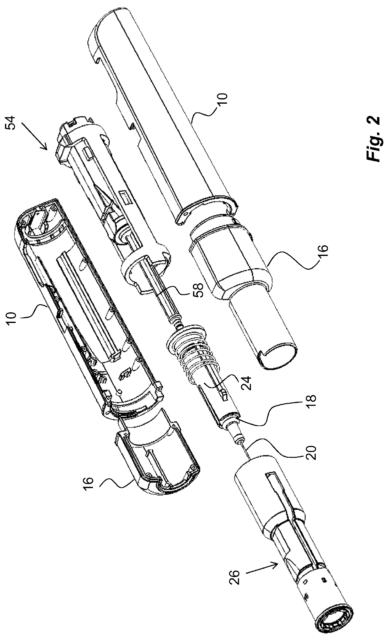 Autoinjector with delayed signal of complete medication delivery