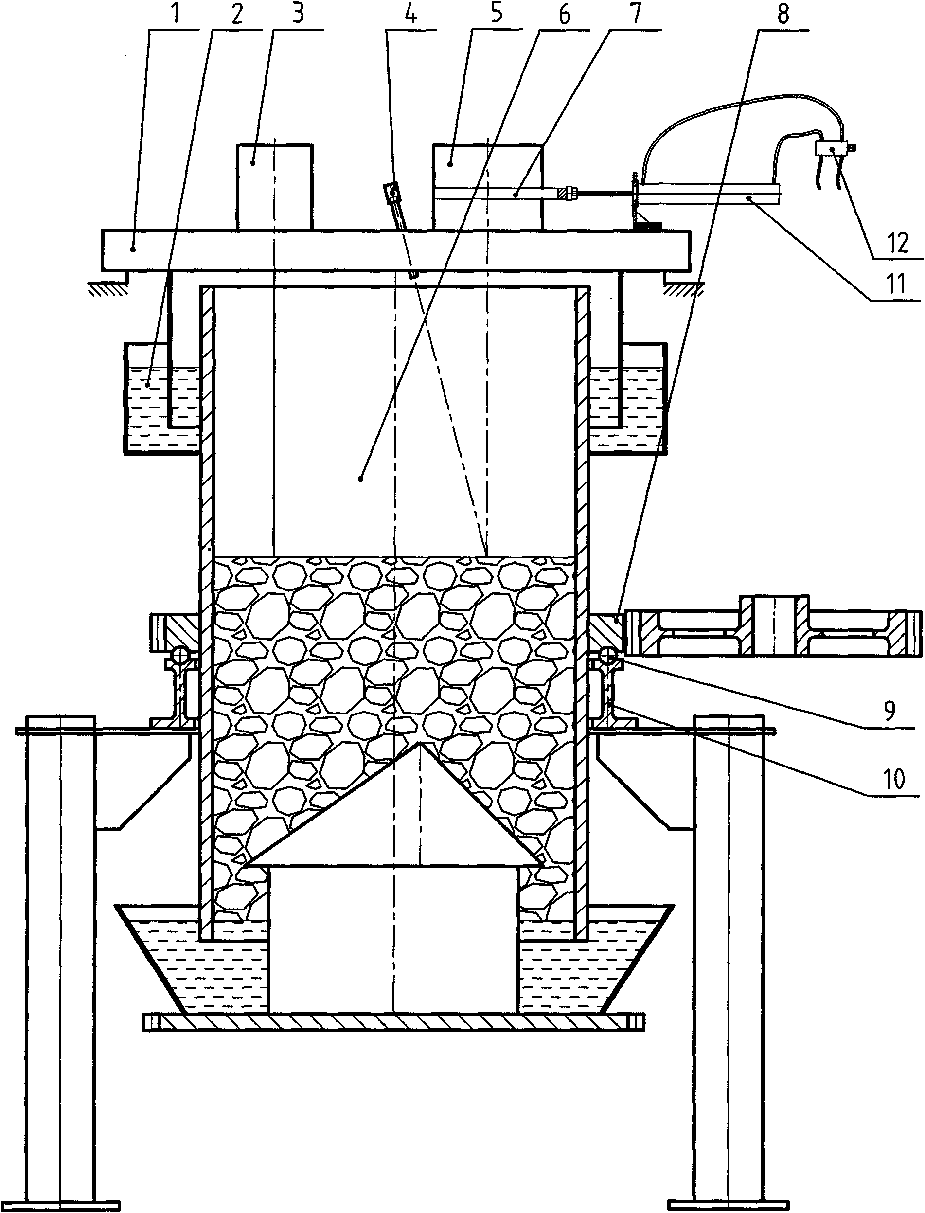 Rubbish pyrolysis gasification furnace with point acquisition charging function